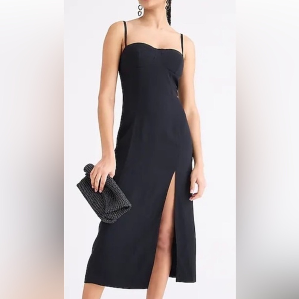 J. Crew Elegant Black One Shoulder Dress